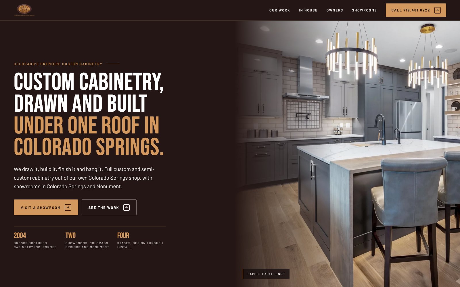The new Brooks Brothers Cabinetry Inc. homepage concept