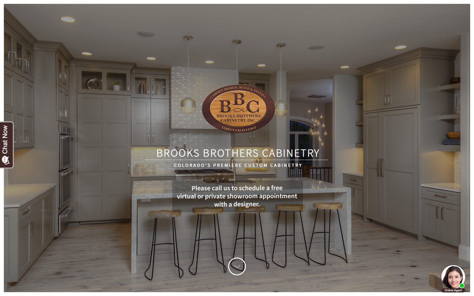 The current brooksbrotherscabinetry.com homepage