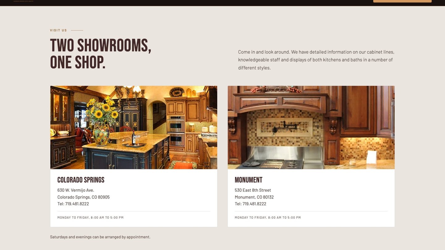 The work section of the new homepage
